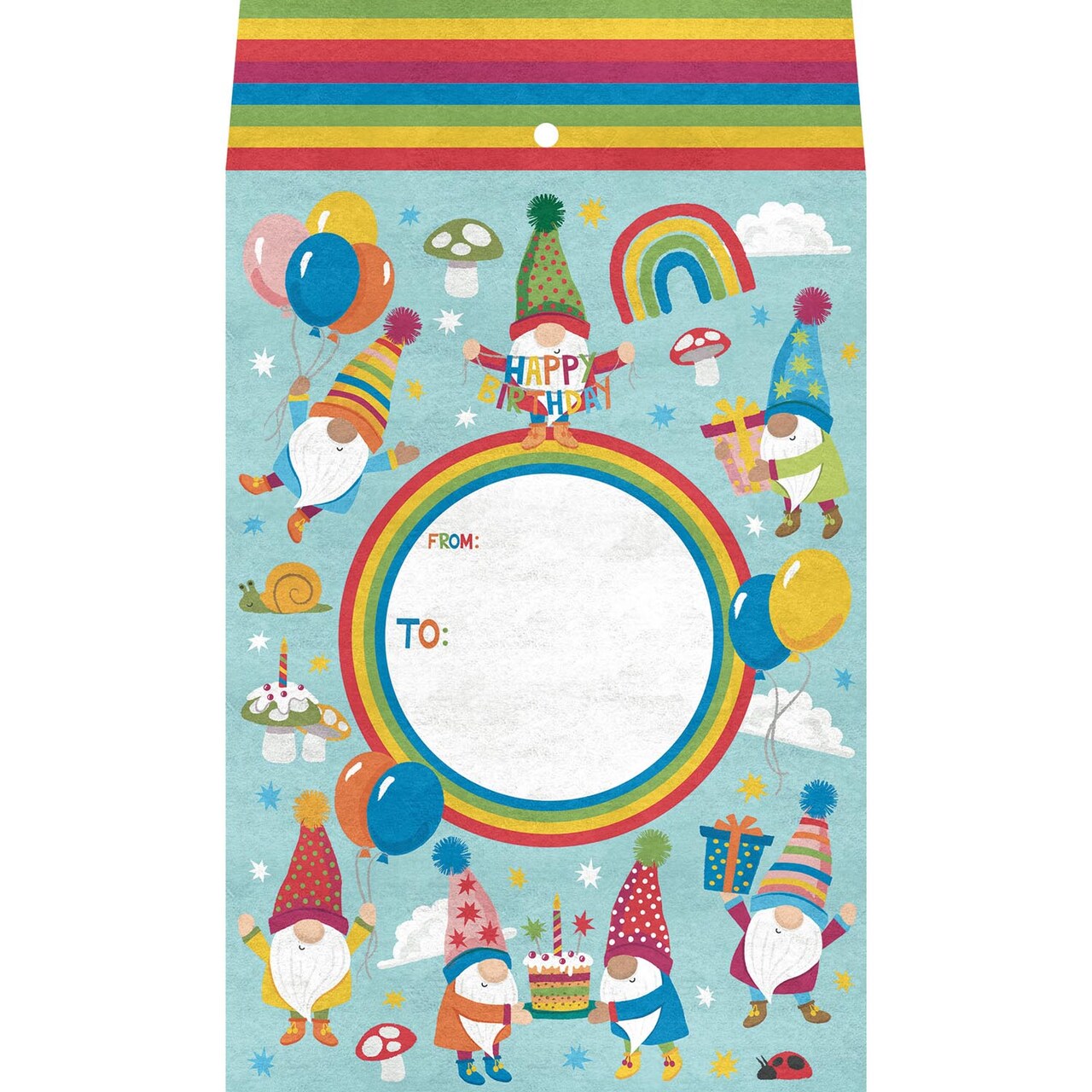 Pack/6: Birthday Gnomes Theme Mailing Envelope - 6 x 1/2 x 9-1/2"